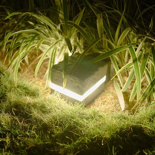 Contemporary Simplicity Solar Resin Simulation Striped Stone LED Outdoor Light For Garden - Image 11