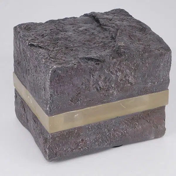 Contemporary Simplicity Solar Resin Simulation Striped Stone LED Outdoor Light For Garden - Image 16