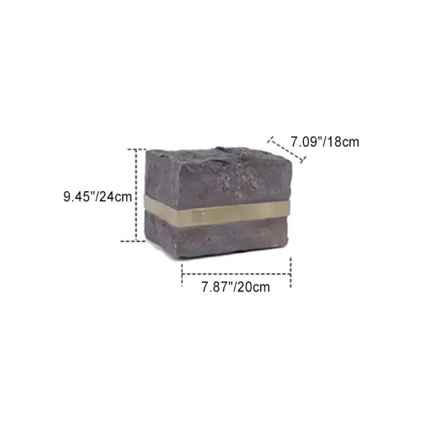 Contemporary Simplicity Solar Resin Simulation Striped Stone LED Outdoor Light For Garden - Image 4