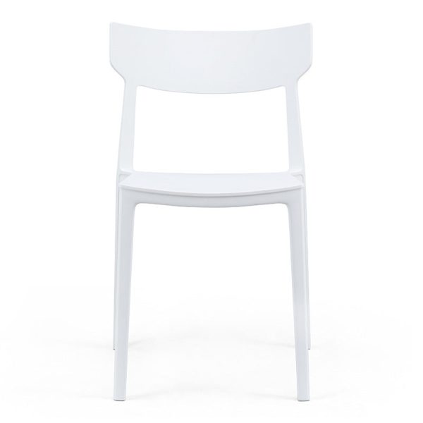 Contemporary Nordic Square Plastic Stackable Dining Chair Open Back For Dining Room - Image 10