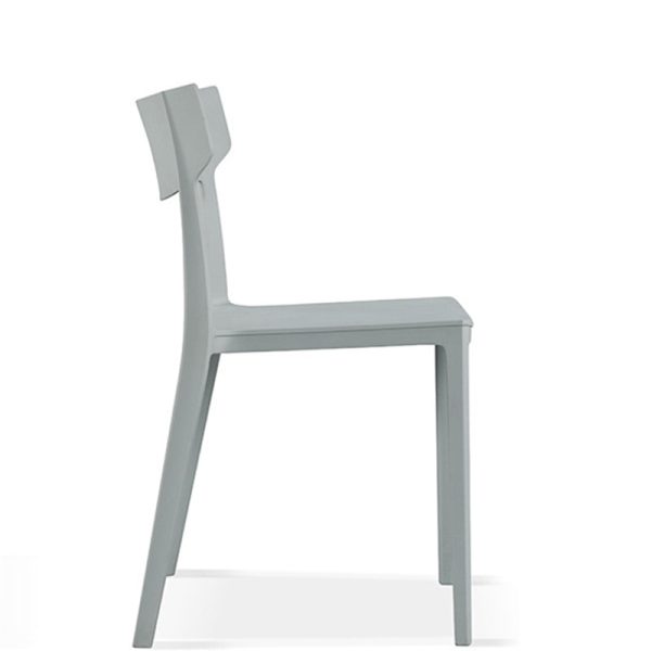 Contemporary Nordic Square Plastic Stackable Dining Chair Open Back For Dining Room - Image 9