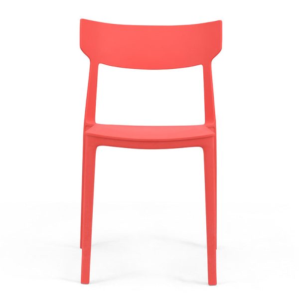 Contemporary Nordic Square Plastic Stackable Dining Chair Open Back For Dining Room - Image 11