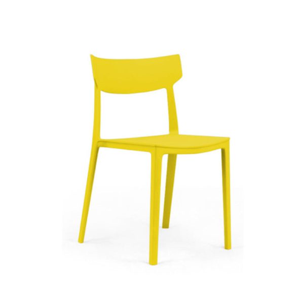 Contemporary Nordic Square Plastic Stackable Dining Chair Open Back For Dining Room - Image 16
