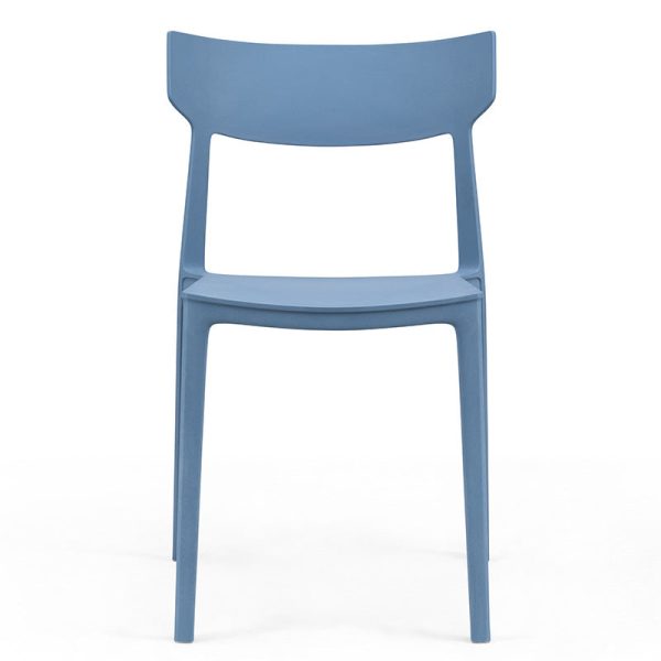Contemporary Nordic Square Plastic Stackable Dining Chair Open Back For Dining Room - Image 12