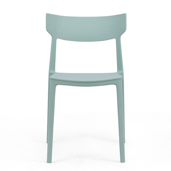 Contemporary Nordic Square Plastic Stackable Dining Chair Open Back For Dining Room - Image 13