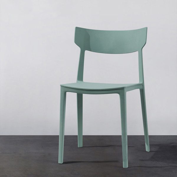 Contemporary Nordic Square Plastic Stackable Dining Chair Open Back For Dining Room - Image 6