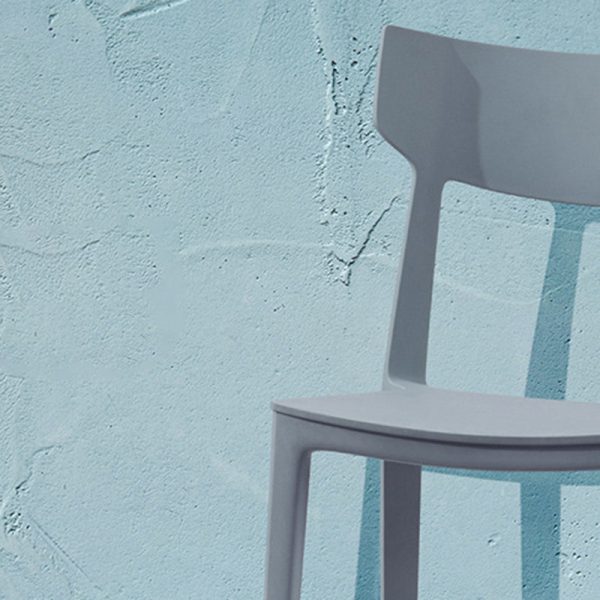 Contemporary Nordic Square Plastic Stackable Dining Chair Open Back For Dining Room - Image 5