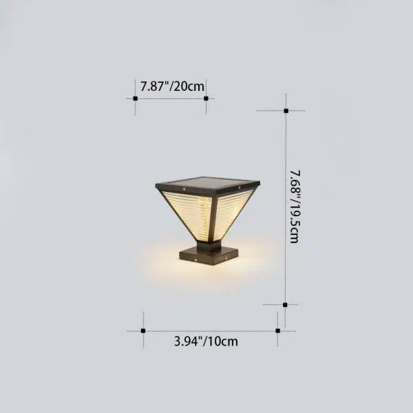 Modern Minimalist Waterproof Square Prismatic Stainless Steel Glass 1-Light Outdoor Light For Patio - Image 5