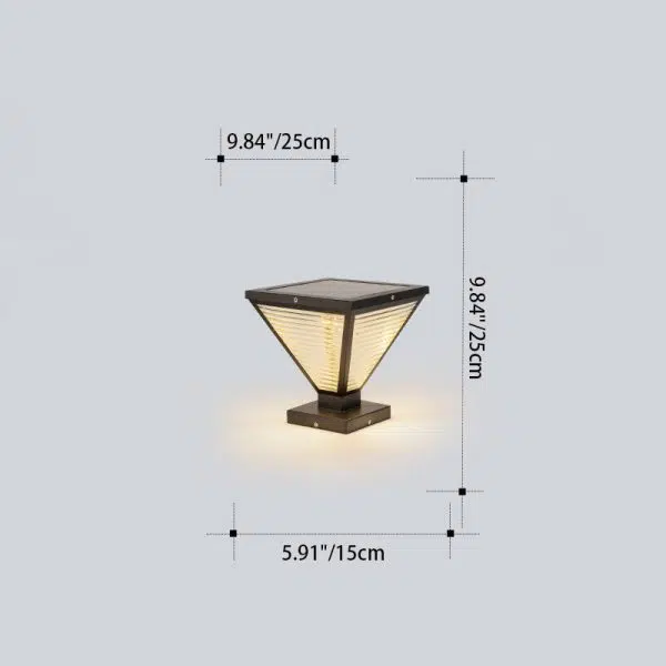 Modern Minimalist Waterproof Square Prismatic Stainless Steel Glass 1-Light Outdoor Light For Patio - Image 4