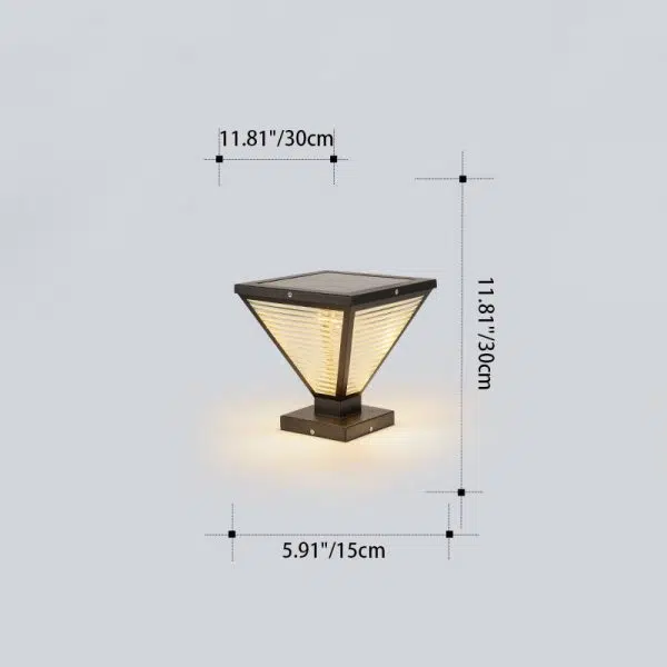 Modern Minimalist Waterproof Square Prismatic Stainless Steel Glass 1-Light Outdoor Light For Patio - Image 6