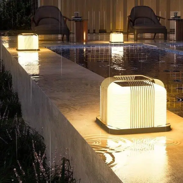 Modern Minimalist Solar Waterproof Square PE Stainless Steel LED Outdoor Light For Outdoor - Image 2