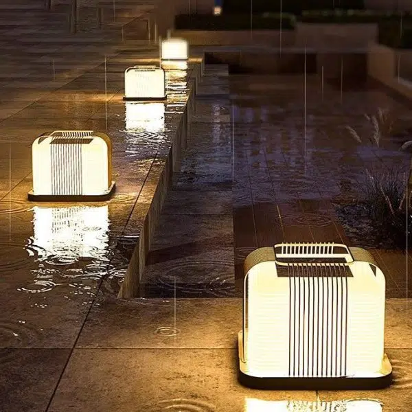 Modern Minimalist Solar Waterproof Square PE Stainless Steel LED Outdoor Light For Outdoor - Image 3