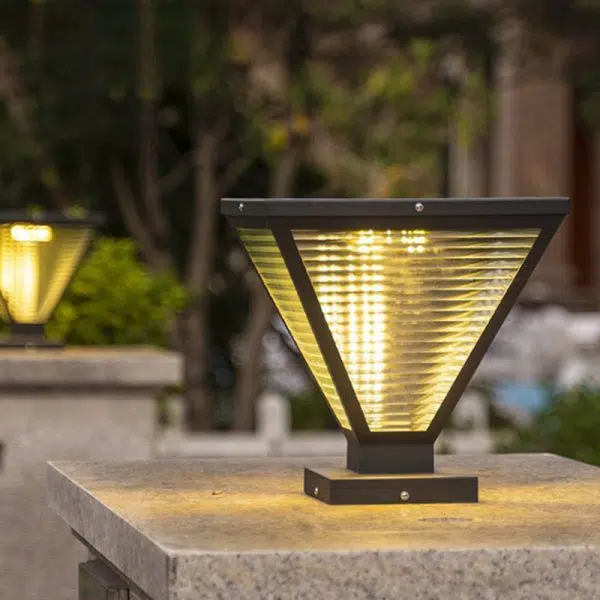 Modern Minimalist Waterproof Square Prismatic Stainless Steel Glass 1-Light Outdoor Light For Patio - Image 3