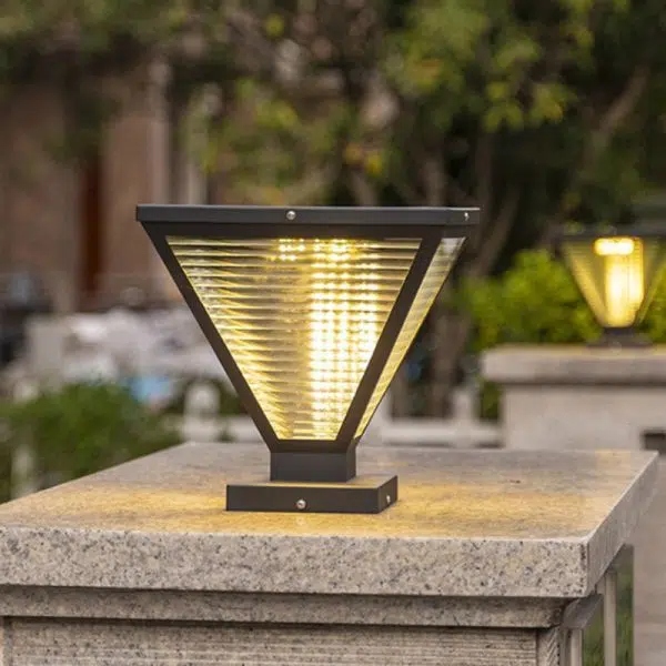 Modern Minimalist Waterproof Square Prismatic Stainless Steel Glass 1-Light Outdoor Light For Patio - Image 10