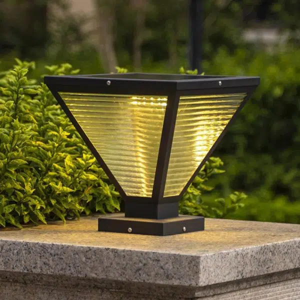 Modern Minimalist Waterproof Square Prismatic Stainless Steel Glass 1-Light Outdoor Light For Patio - Image 12