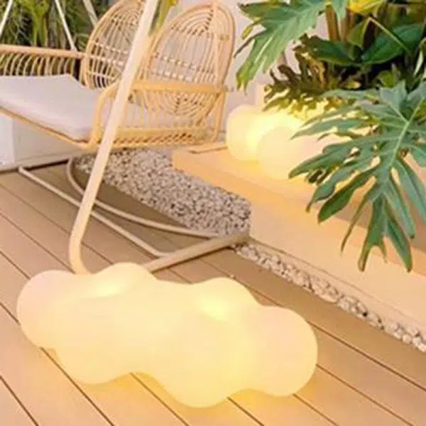 Modern Art Deco Solar Waterproof Cloud Shape PE LED Outdoor Light For Outdoor - Image 17