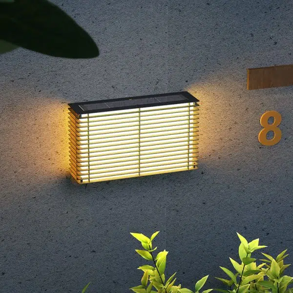 Modern Minimalist Solar Waterproof Rectangle PE Stainless Steel LED Outdoor Light For Outdoor - Image 3