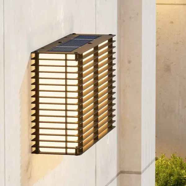 Modern Minimalist Solar Waterproof Rectangle PE Stainless Steel LED Outdoor Light For Outdoor - Image 10
