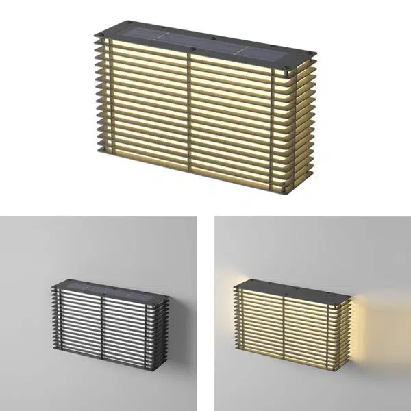 Modern Minimalist Solar Waterproof Rectangle PE Stainless Steel LED Outdoor Light For Outdoor - Image 8