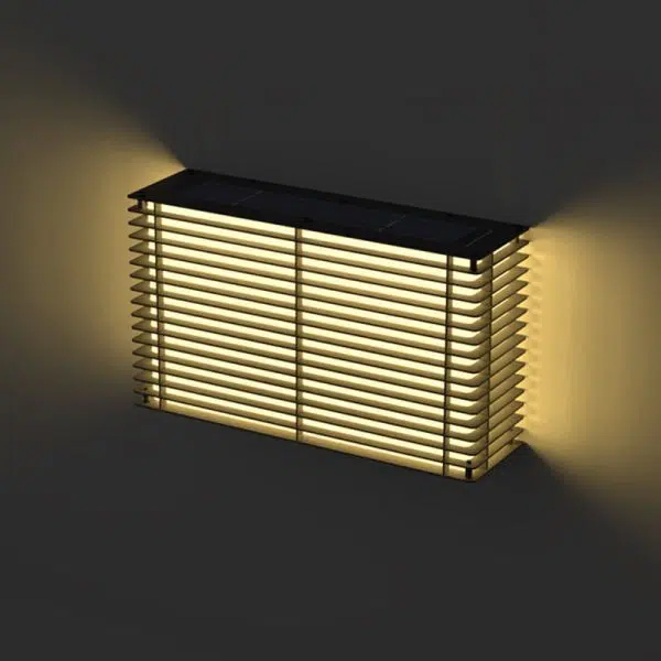 Modern Minimalist Solar Waterproof Rectangle PE Stainless Steel LED Outdoor Light For Outdoor - Image 11