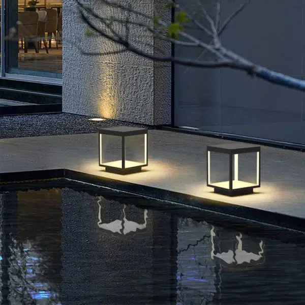 Modern Minimalist Solar Waterproof Square Iron Acrylic LED Outdoor Light For Outdoor - Image 3