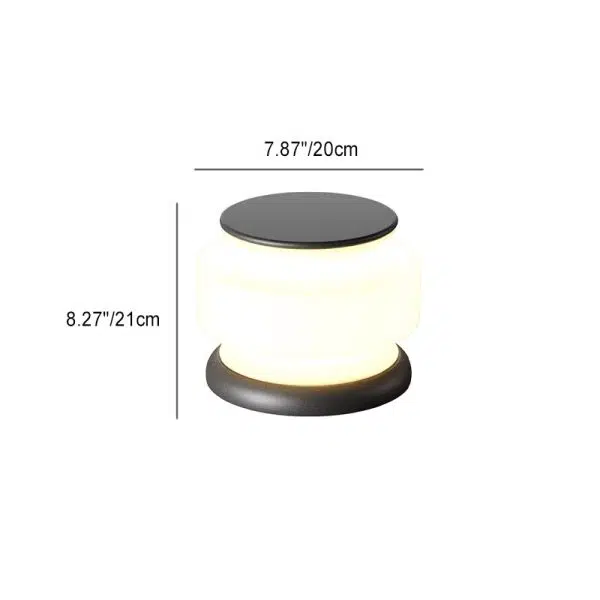 Modern Minimalist Solar Waterproof Cylinder Stainless Steel Plastic LED Outdoor Light For Patio - Image 4