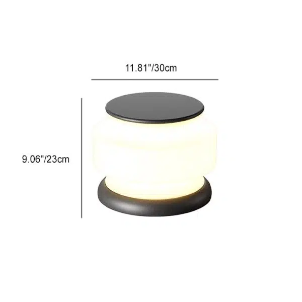 Modern Minimalist Solar Waterproof Cylinder Stainless Steel Plastic LED Outdoor Light For Patio - Image 5