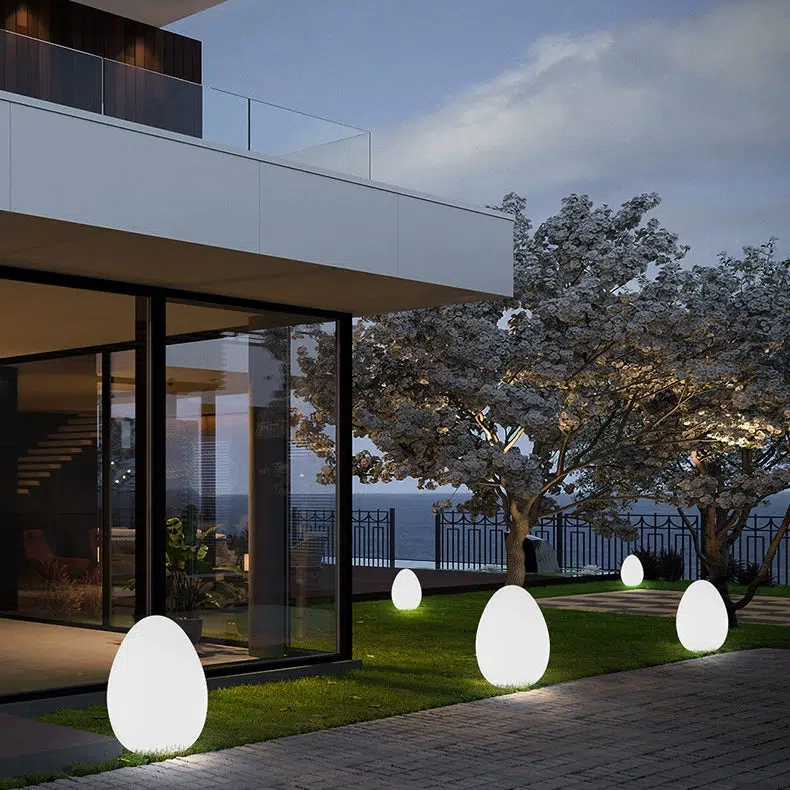 BS-Lighting-LW00486-10.jpg Modern Minimalist Solar Ambient Dinosaur Egg Waterproof PE LED Outdoor Light For Garden - Image 1