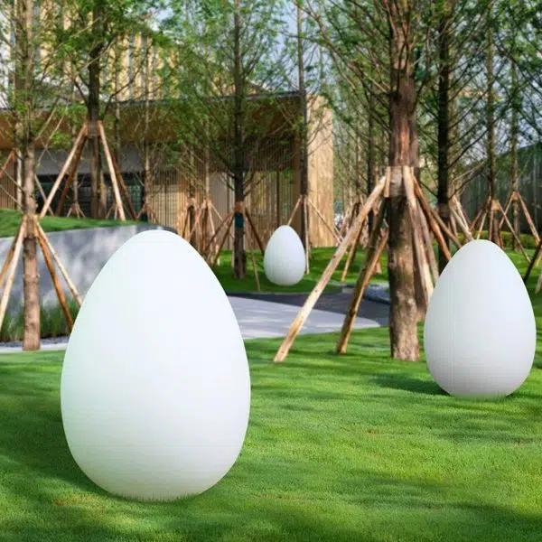Modern Minimalist Solar Ambient Dinosaur Egg Waterproof PE LED Outdoor Light For Garden - Image 2