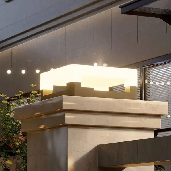 Modern Minimalist Square Waterproof PE Stainless Steel LED Outdoor Light For Garden - Image 12