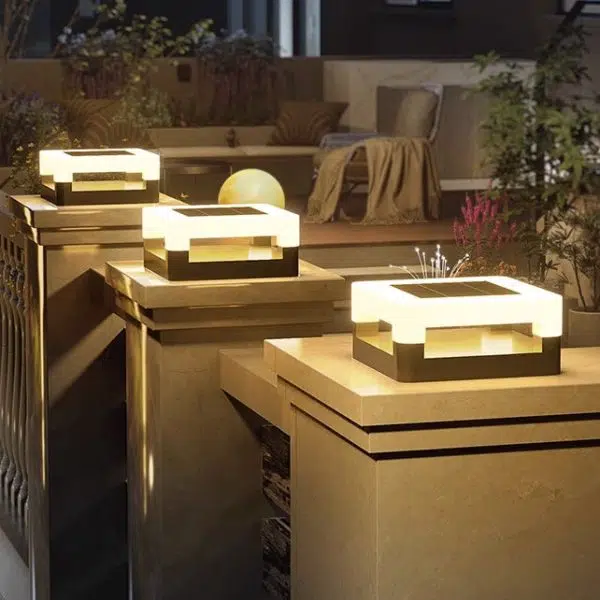 Modern Minimalist Square Waterproof PE Stainless Steel LED Outdoor Light For Garden - Image 2