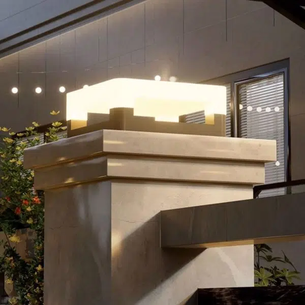 Modern Minimalist Square Waterproof PE Stainless Steel LED Outdoor Light For Garden - Image 8