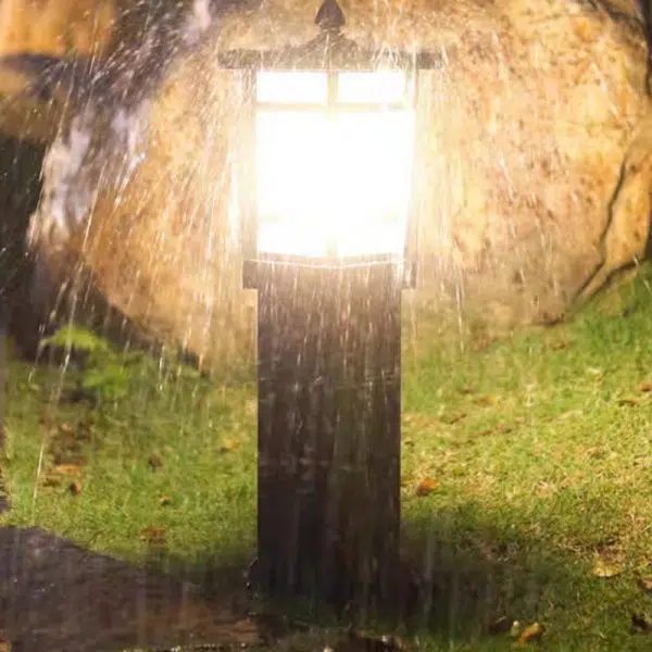 Modern Minimalist Rectangle Lattice Glass Aluminum 1-Light Landscape Lighting Outdoor Light For Garden - Image 12