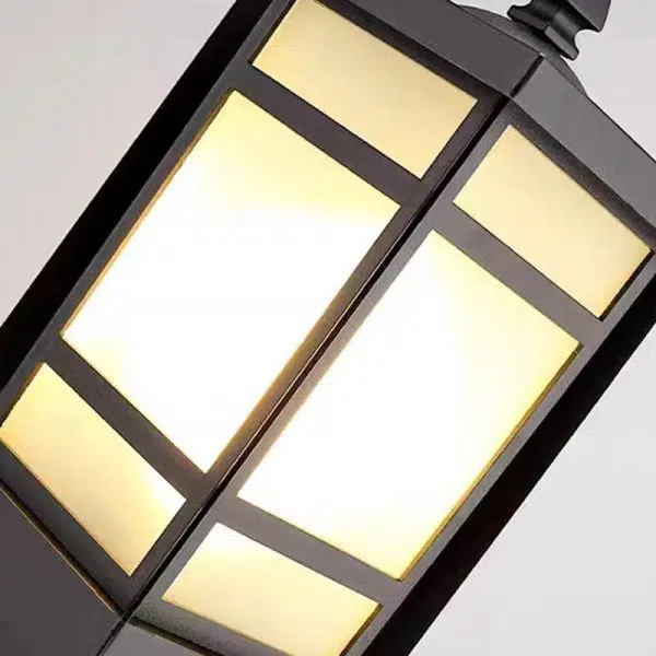 Modern Minimalist Rectangle Lattice Glass Aluminum 1-Light Landscape Lighting Outdoor Light For Garden - Image 6