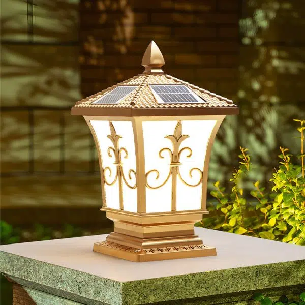 Traditional Chinese Square Column Solar Waterproof PC ABS LED Landscape Lighting Outdoor Light For Outdoor Patio - Image 15