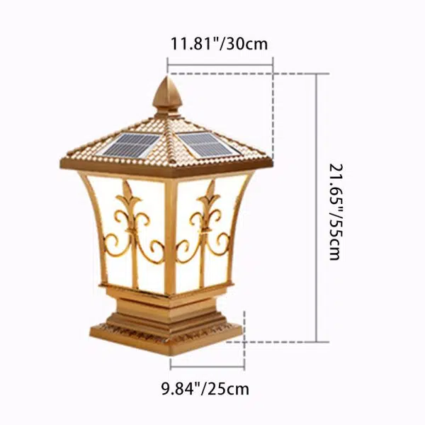 Traditional Chinese Square Column Solar Waterproof PC ABS LED Landscape Lighting Outdoor Light For Outdoor Patio - Image 6