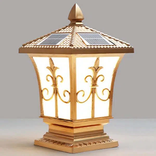 Traditional Chinese Square Column Solar Waterproof PC ABS LED Landscape Lighting Outdoor Light For Outdoor Patio - Image 16