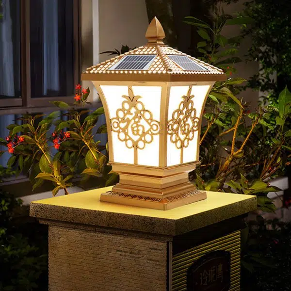 Traditional Chinese Square Column Solar Waterproof PC ABS LED Landscape Lighting Outdoor Light For Outdoor Patio - Image 13