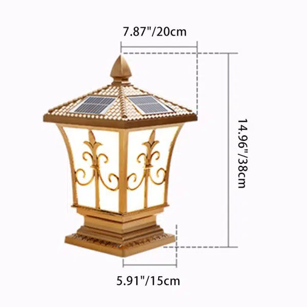 Traditional Chinese Square Column Solar Waterproof PC ABS LED Landscape Lighting Outdoor Light For Outdoor Patio - Image 4