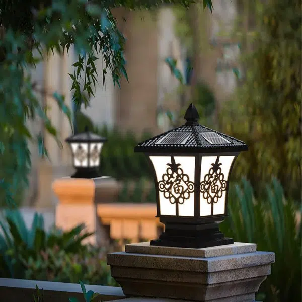 Traditional Chinese Square Column Solar Waterproof PC ABS LED Landscape Lighting Outdoor Light For Outdoor Patio - Image 12