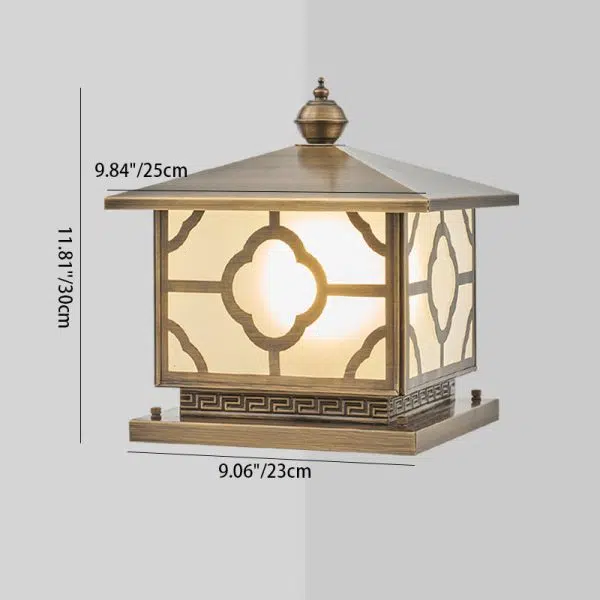 Contemporary Scandinavian Square House Shape Glass Copper 1/2 Light Outdoor Light For Garden - Image 6