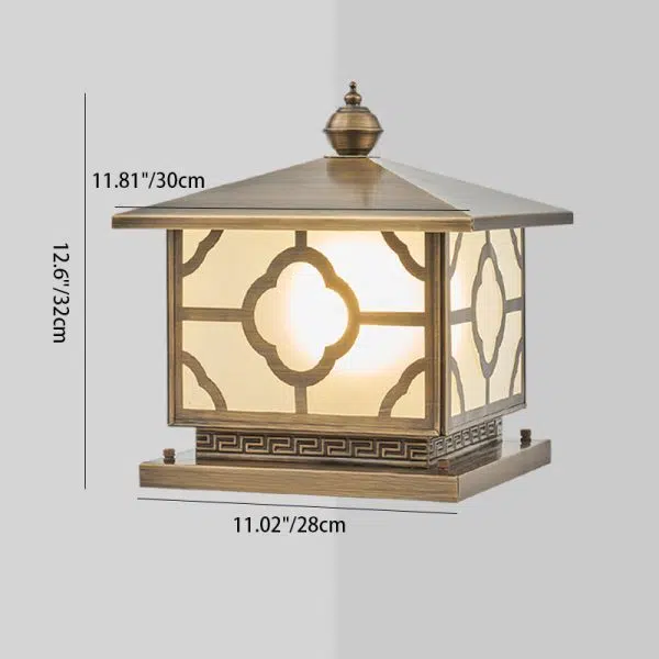 Contemporary Scandinavian Square House Shape Glass Copper 1/2 Light Outdoor Light For Garden - Image 5