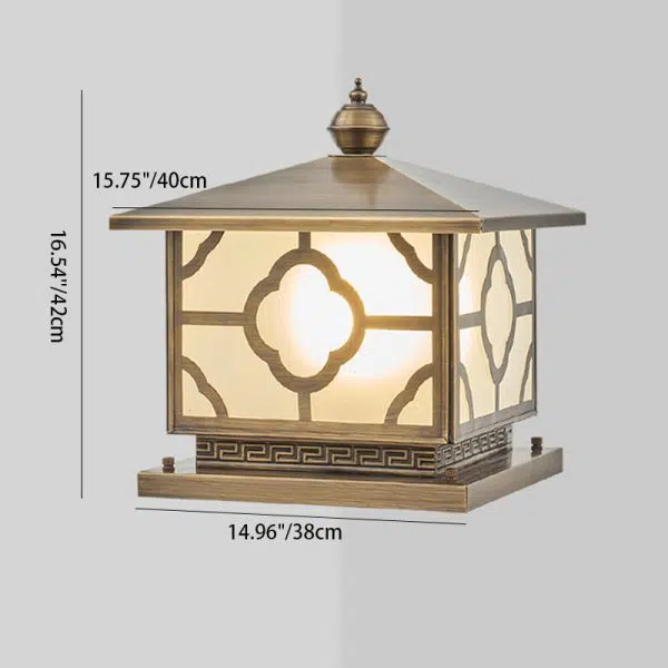 Contemporary Scandinavian Square House Shape Glass Copper 1/2 Light Outdoor Light For Garden - Image 4