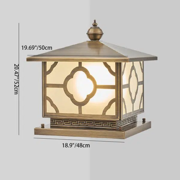 Contemporary Scandinavian Square House Shape Glass Copper 1/2 Light Outdoor Light For Garden - Image 7