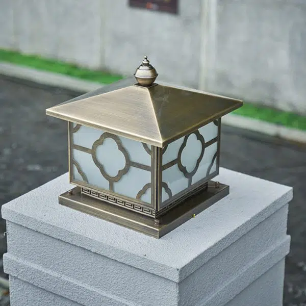 Contemporary Scandinavian Square House Shape Glass Copper 1/2 Light Outdoor Light For Garden - Image 2