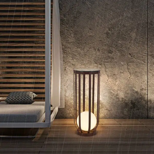 Modern Minimalist Round Skeleton Globe Waterproof PE Iron 1-Light Lawn Landscape Light For Garden - Image 2