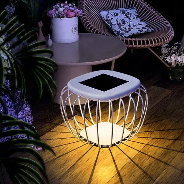 Modern Minimalist Hollow Square Solar Waterproof PE Iron LED Outdoor Landscape For Outdoor Patio - Image 2