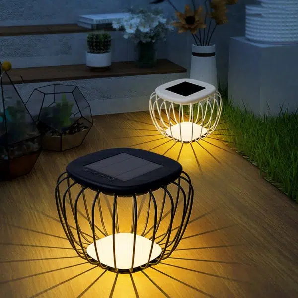 Modern Minimalist Hollow Square Solar Waterproof PE Iron LED Outdoor Landscape For Outdoor Patio - Image 7