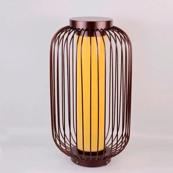 Traditional Chinese Birdcage Cylinder Faux Dolomite Stainless Steel 1-Light Outdoor Landscape For Outdoor Patio - Image 15