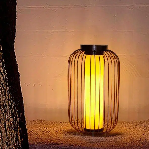 Traditional Chinese Birdcage Cylinder Faux Dolomite Stainless Steel 1-Light Outdoor Landscape For Outdoor Patio - Image 7